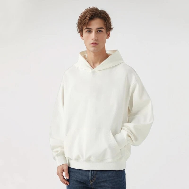 460G Pearl Cotton Fleece Hooded Clothing Tide Brand Dropped Shoulder Ins Wind Padded Hoodie For Men And Women - Image 2