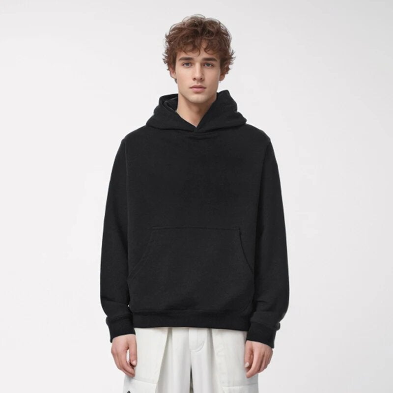 460G Pearl Cotton Fleece Hooded Clothing Tide Brand Dropped Shoulder Ins Wind Padded Hoodie For Men And Women - Image 3