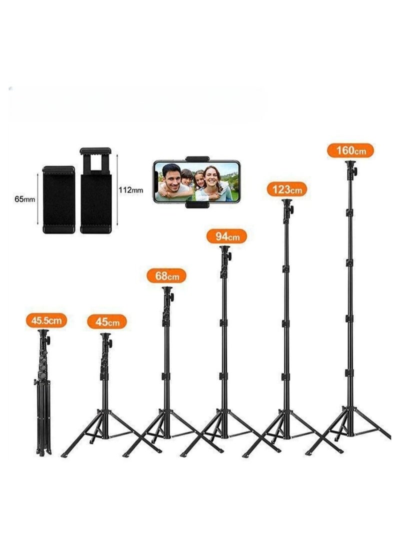DMG TECH - Selfie Stick Tripod, 64" Long Phone Tripod with Wireless Remote, Aluminum Tripod Stand for Video Photo Vlog, Portable Travel Tripod Stand 360 Rotation Holder for Android iPhone Smartphone Camera - Image 1