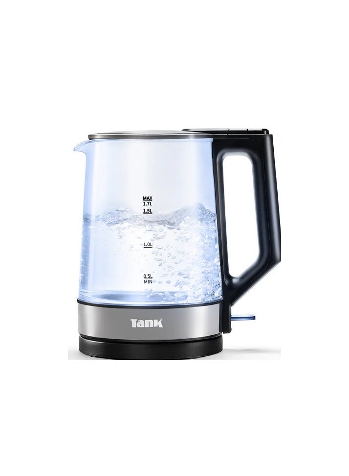 Tank Glass Kettle, 1.7L Capacity, 1850 Watts, Black, KG-2318 - 2 Year Warranty - Image 1