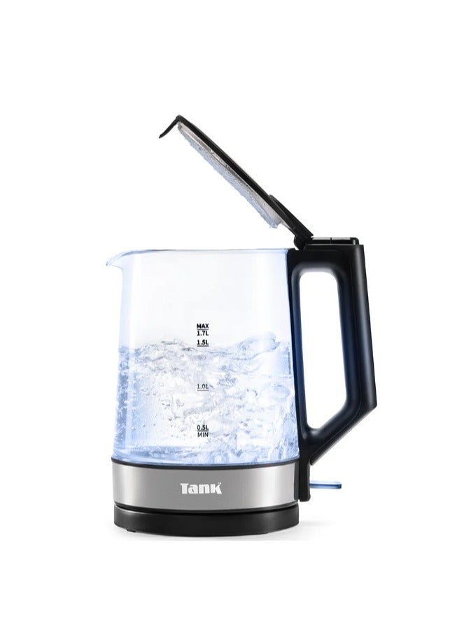 Tank Glass Kettle, 1.7L Capacity, 1850 Watts, Black, KG-2318 - 2 Year Warranty - Image 2