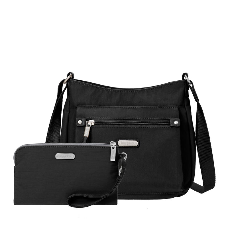 Baggallini womens Uptown Bagg With Rfid Wristlet Handbags, Black, One Size US - Image 1