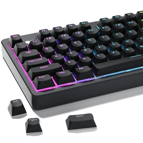 GMKWTL XVX Shine Through Keycaps, Black Semi Translucent Keycap Set, Double Shot PBT Keyboard caps Compatible with Cherry Gateron MX Switches Mechanical Keyboard - Image 1
