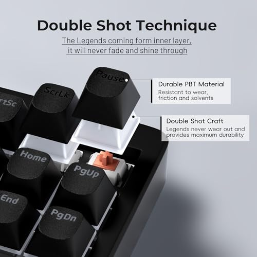 GMKWTL XVX Shine Through Keycaps, Black Semi Translucent Keycap Set, Double Shot PBT Keyboard caps Compatible with Cherry Gateron MX Switches Mechanical Keyboard - Image 3