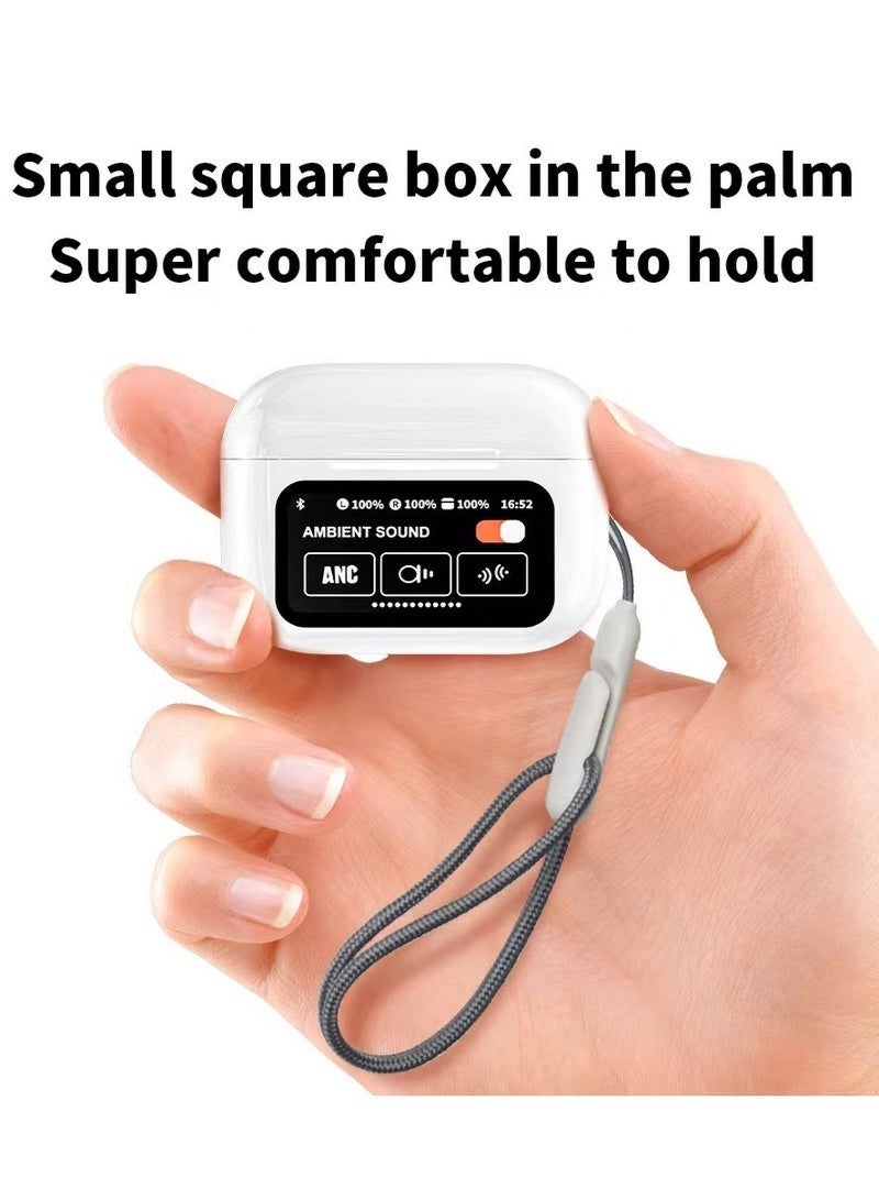 Arabest AI Translation Earphones, Support English Arabic Translation, Equipped with LED Smart Touch Screen, Active Noise Cancellation, Long Battery Life Playback Time - white - Image 4