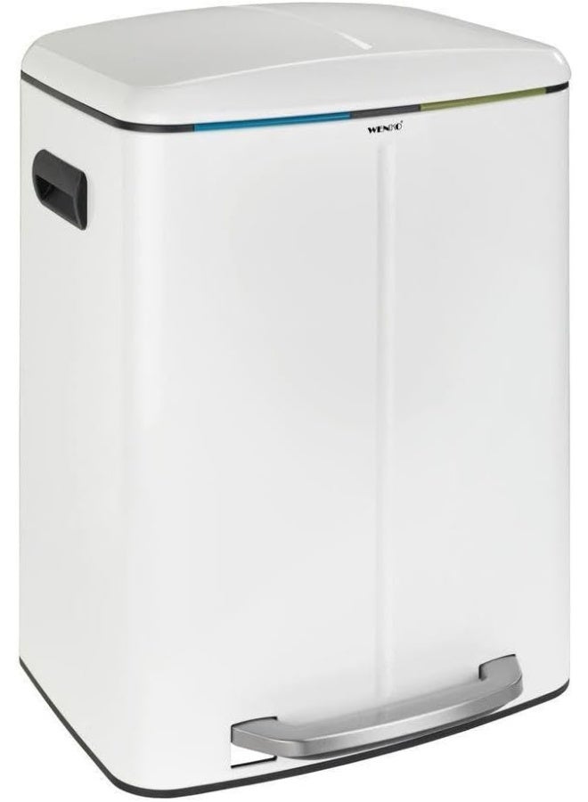 Wenko Wenko Pedal Bin Primo, Easy-Close, White 2 x 20 Liter - Image 1