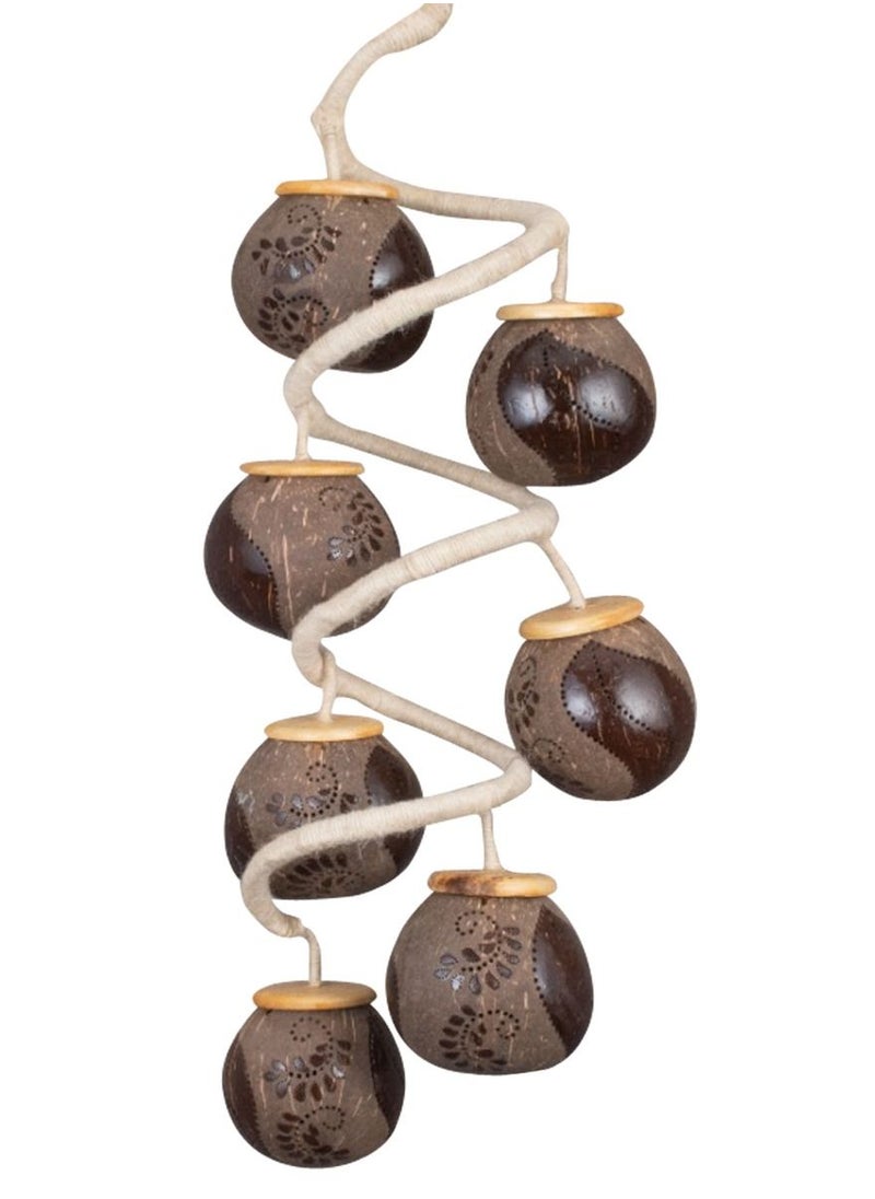 N & H 7 Balls Swirling Leaves Design Coconut Shell Ceiling Lights  - Image 4