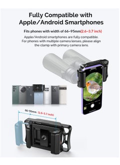 SYOSI SYOSI Telescope Adapter, Phone Adapter Mount Working with Spotting Scopes & Binoculars & Monocular & Telescope & Microscope Fits Almost All Optical Equipment and Smartphones on the Market  - Image 4