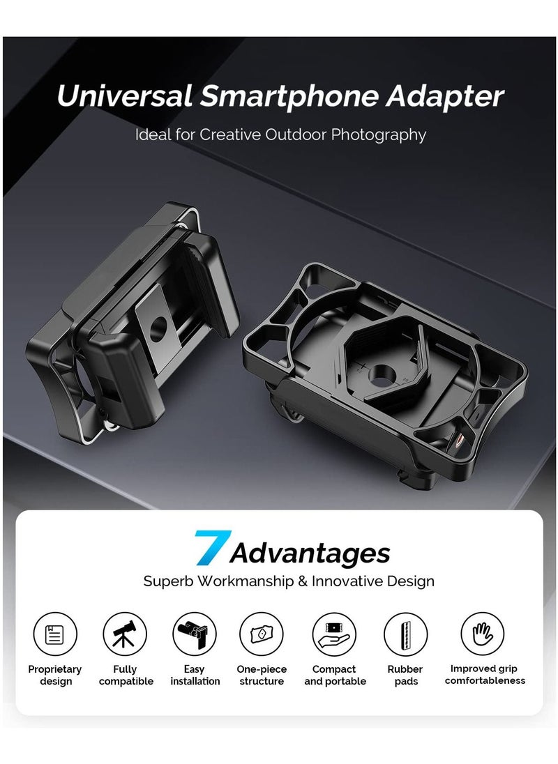 SYOSI - SYOSI Telescope Adapter, Phone Adapter Mount Working with Spotting Scopes & Binoculars & Monocular & Telescope & Microscope Fits Almost All Optical Equipment and Smartphones on the Market - Image 1