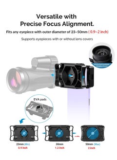 SYOSI SYOSI Telescope Adapter, Phone Adapter Mount Working with Spotting Scopes & Binoculars & Monocular & Telescope & Microscope Fits Almost All Optical Equipment and Smartphones on the Market  - Image 3