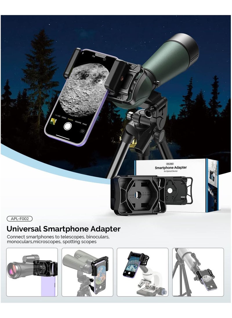 SYOSI - SYOSI Telescope Adapter, Phone Adapter Mount Working with Spotting Scopes & Binoculars & Monocular & Telescope & Microscope Fits Almost All Optical Equipment and Smartphones on the Market - Image 1