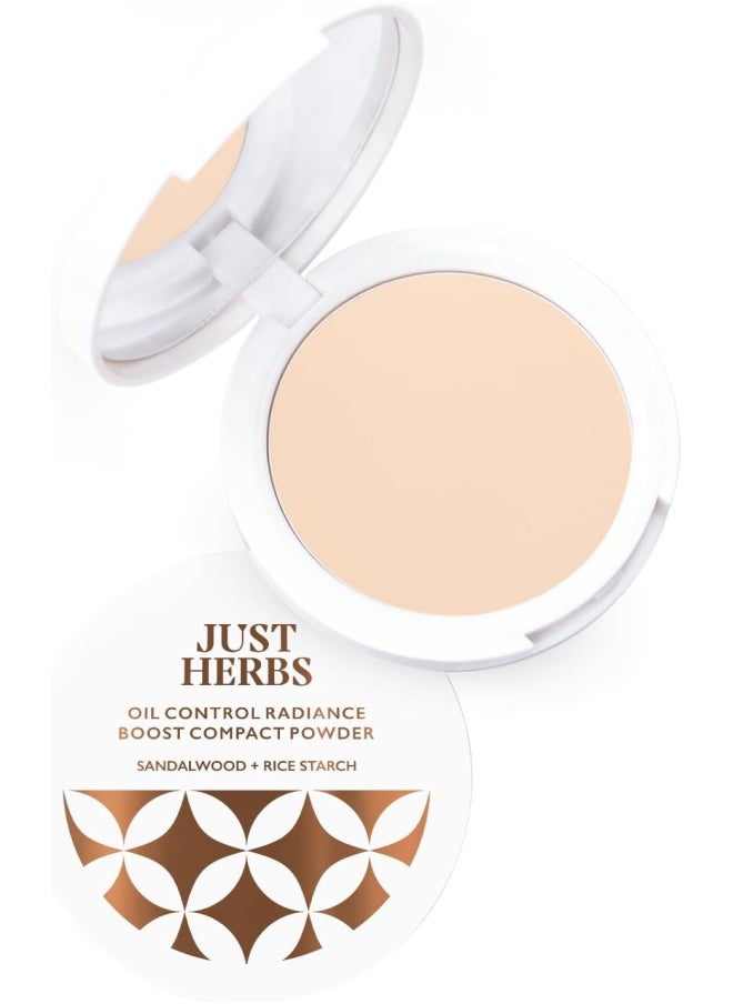Just Herbs Oil Control Radiance Booster Age Defying Compact Powder for face Makeup 9g (Ivory)  - Image 1