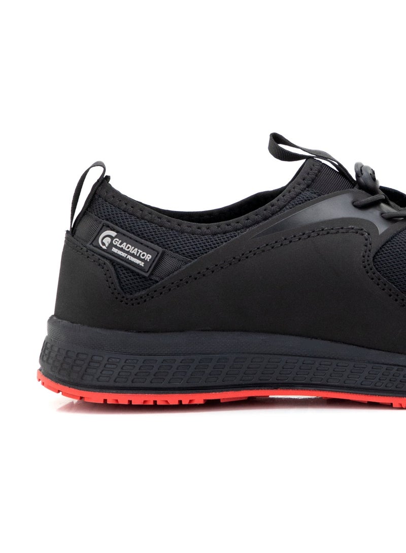 جلاديتور حذاء سلامة رجالي غلادياتور 6056 برباط مرن أسود/أحمر بمقدمة مركبة منخفض الكاحل - Image 2