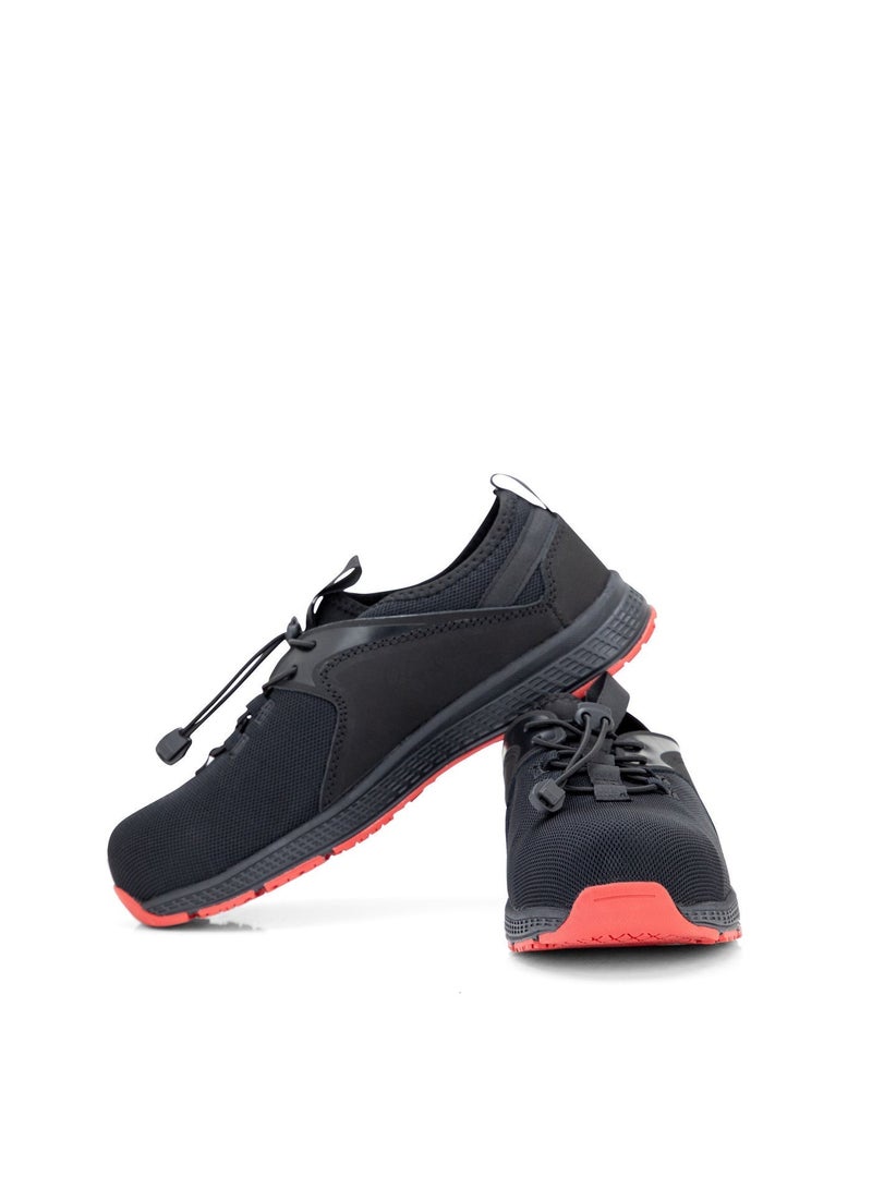 جلاديتور حذاء سلامة رجالي غلادياتور 6056 برباط مرن أسود/أحمر بمقدمة مركبة منخفض الكاحل - Image 5