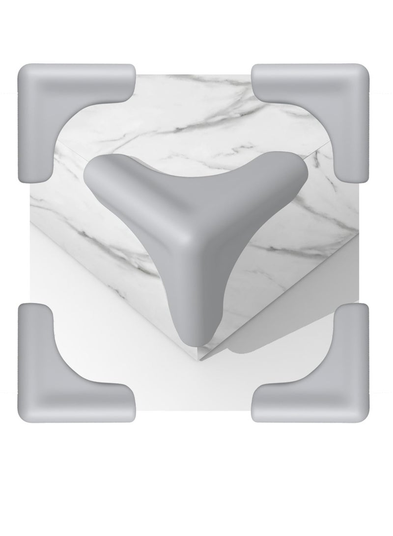 Soft Baby Proofing Edge and Corner Guards, 100% Silicone Corner Protector Baby, High Resistant Adhesive Gel, Baby Corner Protector for Fireplace, Table, Stair, Cabinet (Grey,6pcs,Triangle) - Image 1
