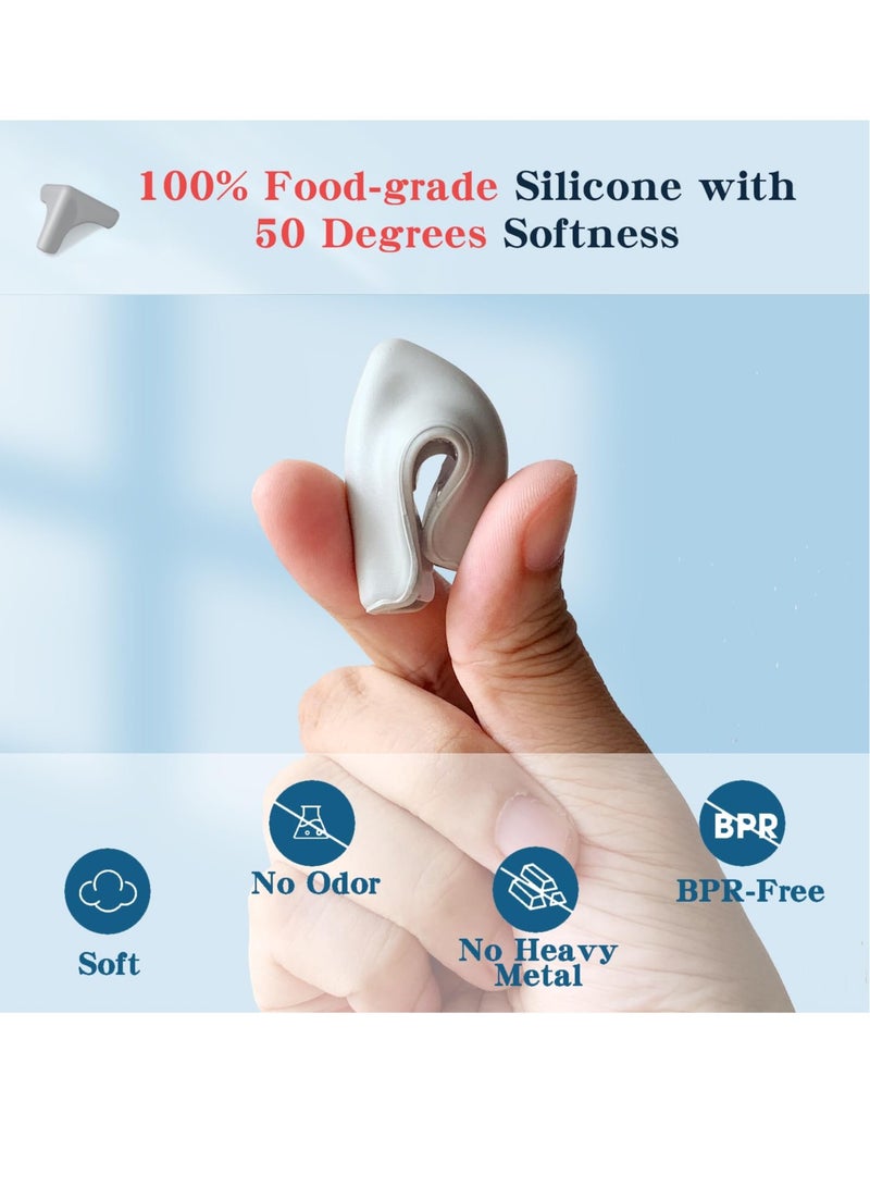 Soft Baby Proofing Edge and Corner Guards, 100% Silicone Corner Protector Baby, High Resistant Adhesive Gel, Baby Corner Protector for Fireplace, Table, Stair, Cabinet (Grey,6pcs,Triangle) - Image 3