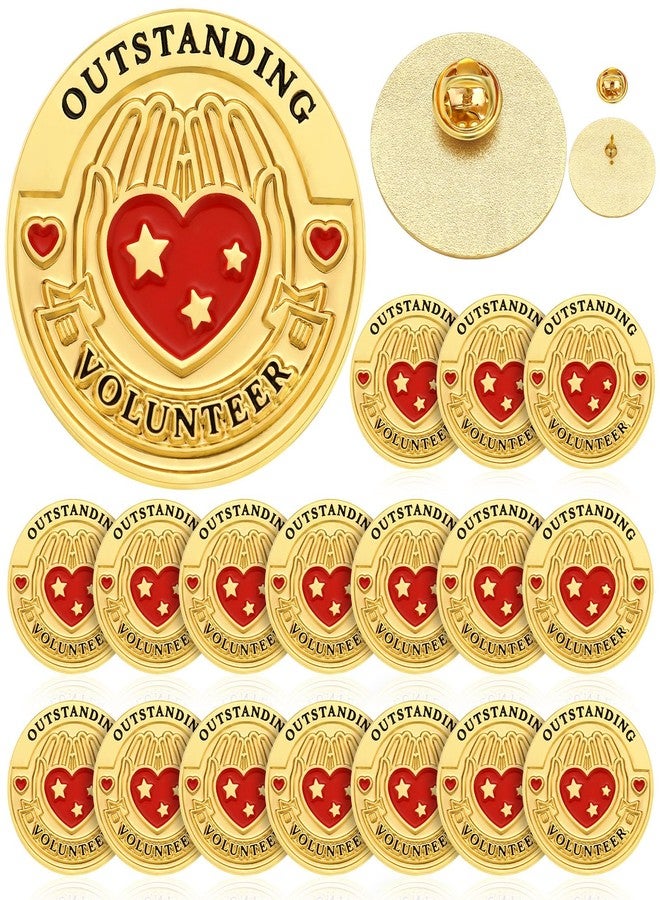 تونديامو مجموعة تونديمو من 18 قطعة من دبابيس طية صدر السترة للعمل التطوعي، دبابيس ذهبية مميزة للمتطوعين المتميزين، دبابيس ذهبية للحقائب، هدايا تقديرية - Image 1