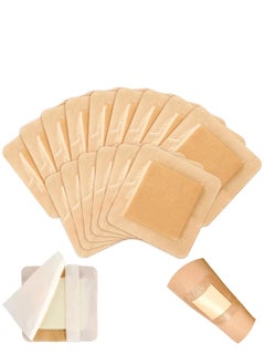 Excefore 15 Pieces Bordered Silicone Adhesive Foam Dressing Square Dressing with Border Adhesive Patches Shower Waterproof Patch Breathable Wound Bandage (3 x 3 Inch)  - Image 1
