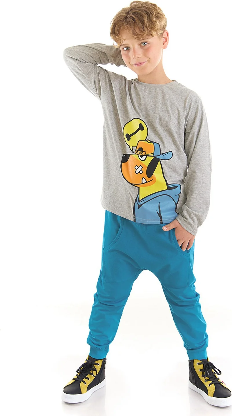 Denokids Bone Dog Boy T-Shirt Pants Set