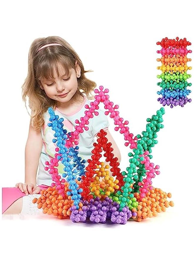 ميكسد مكعبات بناء للاطفال من بيبي، 200 قطعة من العاب العلوم والتكنولوجيا والهندسة والرياضيات، مجموعات اقراص بناء بلاستيكية صلبة متشابكة للاطفال في مرحلة ما قبل المدرسة للاولاد والبنات من سن 3 سنوات فما فو - Image 1