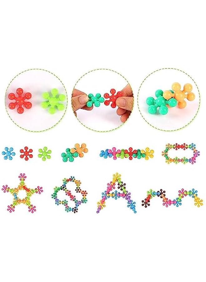 ميكسد مكعبات بناء للاطفال من بيبي، 200 قطعة من العاب العلوم والتكنولوجيا والهندسة والرياضيات، مجموعات اقراص بناء بلاستيكية صلبة متشابكة للاطفال في مرحلة ما قبل المدرسة للاولاد والبنات من سن 3 سنوات فما فو - Image 4