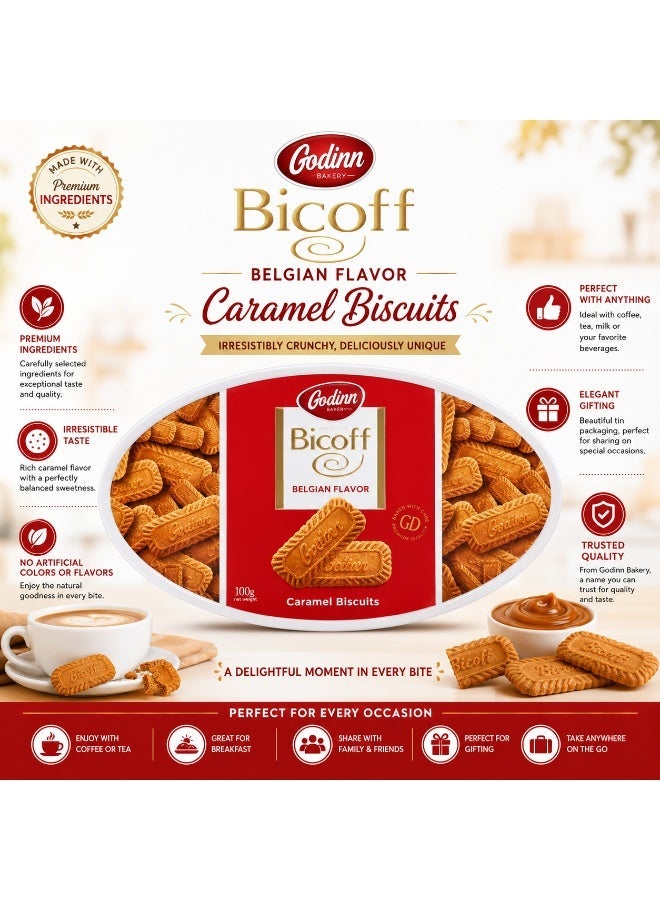 Godinn Bicoff Belgian Flavor Caramel Biscuits 100g - Image 3