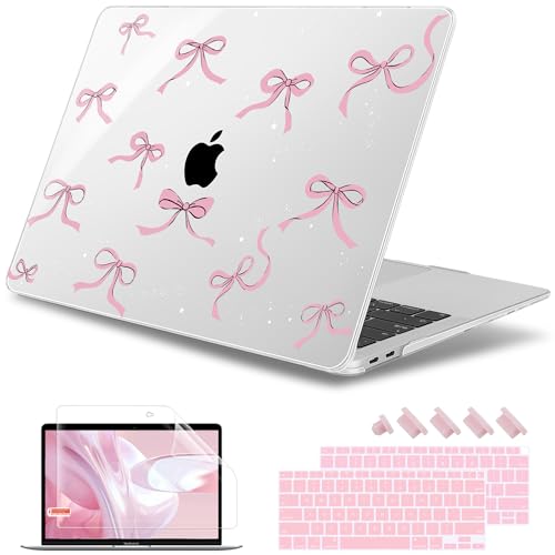 May Chen Compatible with MacBook Air 13 inch Case 2022 2021 20202018 Release Model M1 A2337 A2179 A1932 Plastic Hard Shell Case Cover for Mabook Air 13 inch with Retina Dispaly Star Bow - Image 1