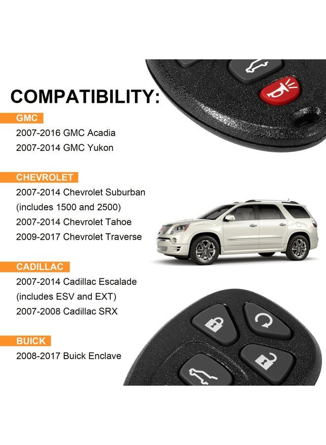 VOFONO Car Key Fob 5 Buttons Flip Keyless Remote Control Key Fob for GMC Acadia Yukon/Cadillac Escalade SRX/Chevy Suburban Tahoe Traverse/Buick Enclave FCC ID: OUC60270, OUC60221(Pack of 2) - Image 4