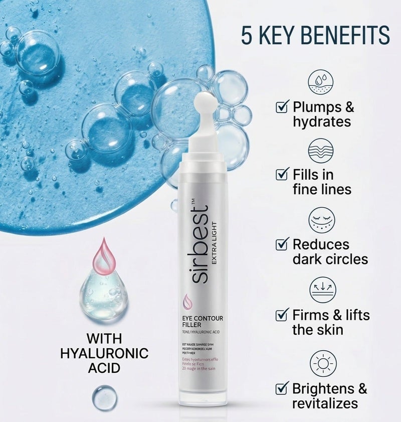 Sirbest Eye Contour Filler – Under Eye Cream for Dark Circles, Puffiness & Fine Lines | 17 ml - Image 3
