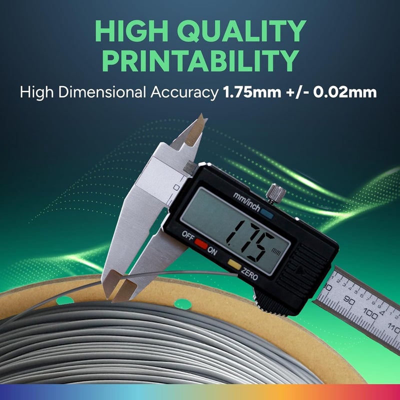 OVERTURE TPU Filament 1.75mm Flexible Roll, 95A Soft 3D Printer Filament, 1kg Spool (2.2 lbs), Fit Most FDM Printer (TPU Gray) - Image 4