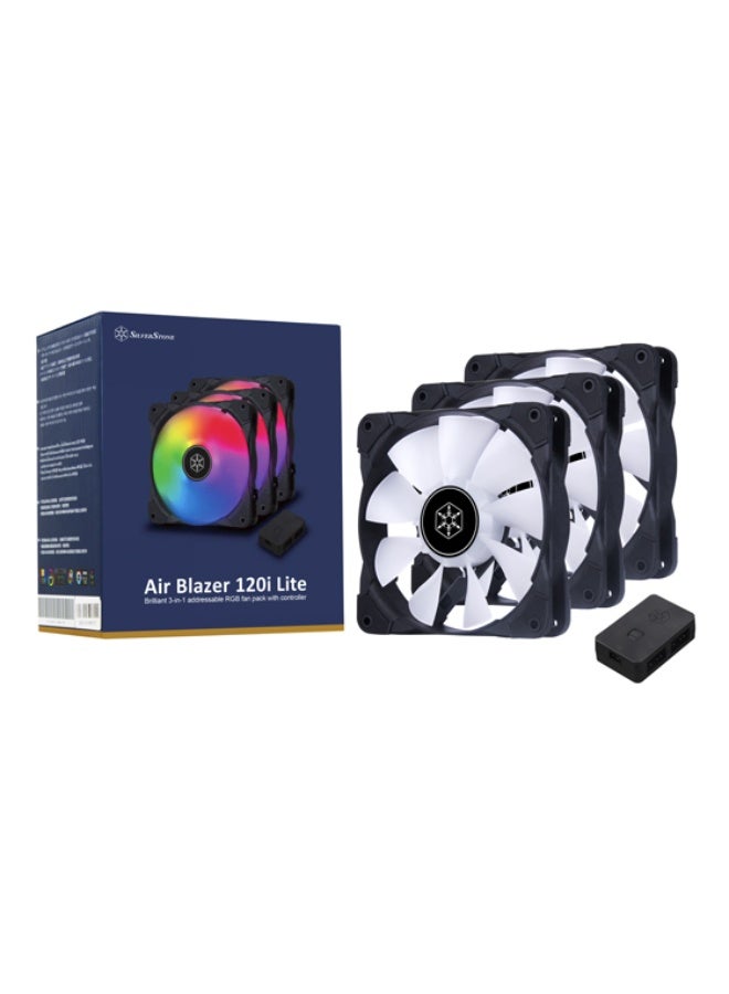 سيلفر ستون تتميز مروحة Air Blazer 120i Lite من سيلفرستون بتصميمها المبتكر الذي يجمع بين الأداء العالي والإضاءة القابلة للتوجيه، مما يجعلها خيارًا مثاليًا لتبريد نظامك. - Image 1