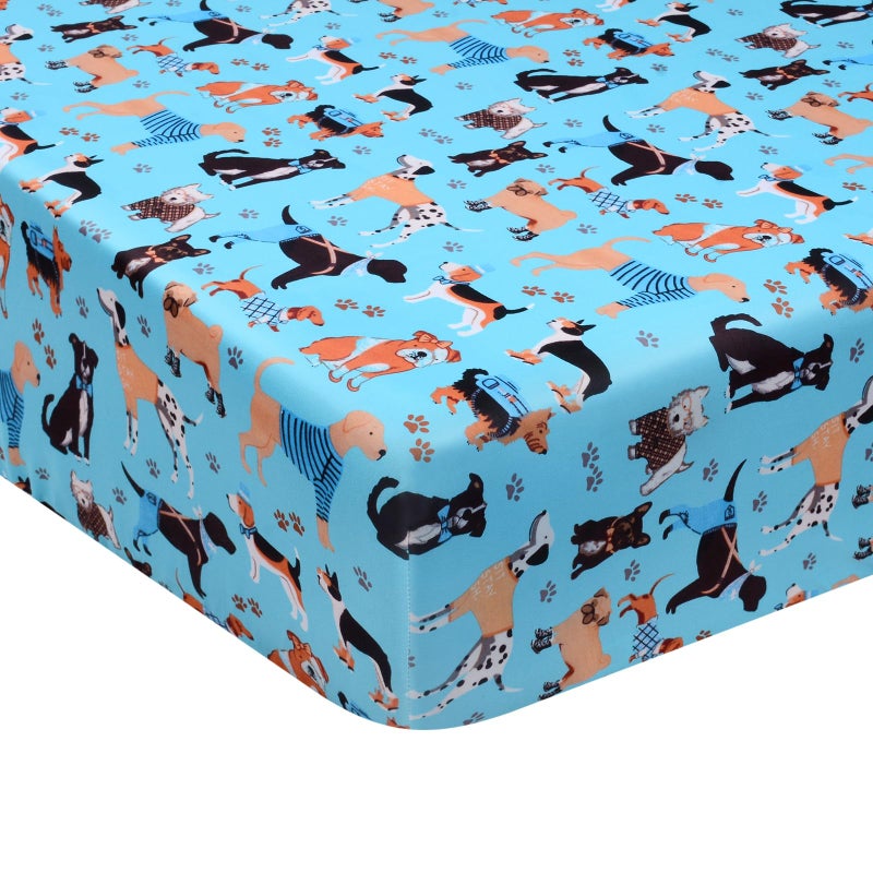 Crib Sheet Fitted Crib Sheet Baby Sheet for Standard Crib and Toddler mattresses Nursery Bedding Sheet Crib Mattress Sheets for Boys and Girls 1 Pack Dog Toddler Sheet by UOMNY