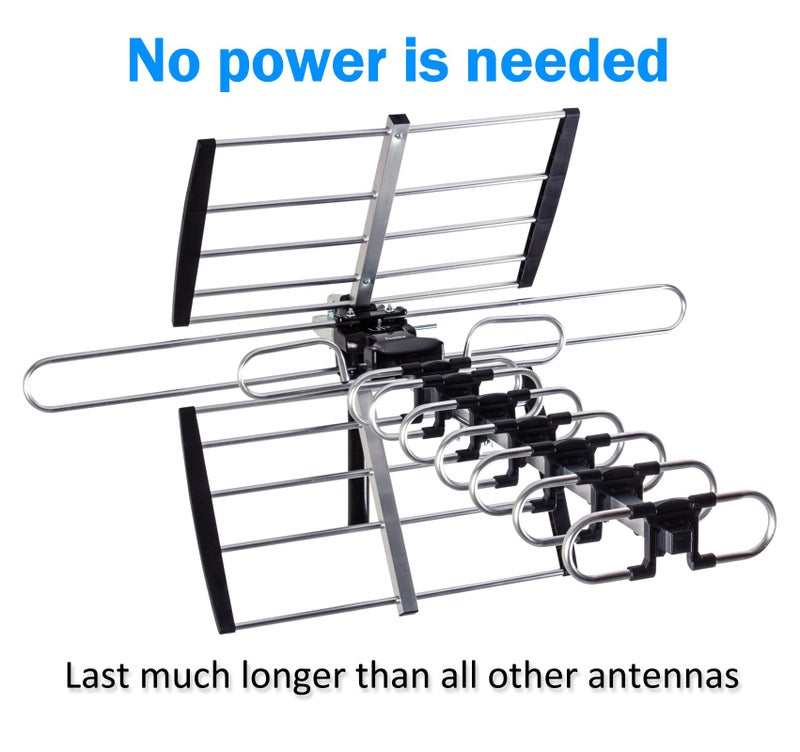 Five Star Outdoor HDTV Antenna up to 200 Mile Long Range, Attic or Roof Mount TV Antenna, Long Range Digital OTA Antenna for 4K 1080P VHF UHF Supports 4 TVs Installation Kit & J Mount - Image 3