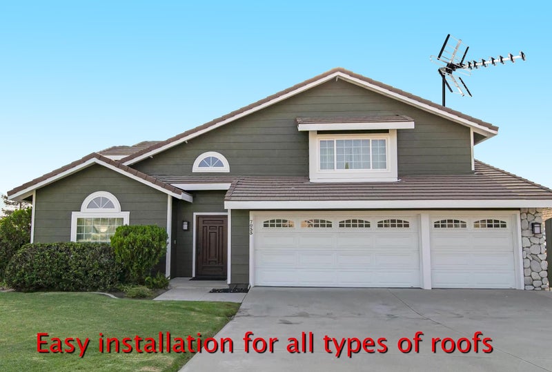 Five Star Outdoor HDTV Antenna up to 200 Mile Long Range, Attic or Roof Mount TV Antenna, Long Range Digital OTA Antenna for 4K 1080P VHF UHF Supports 4 TVs Installation Kit & J Mount - Image 5