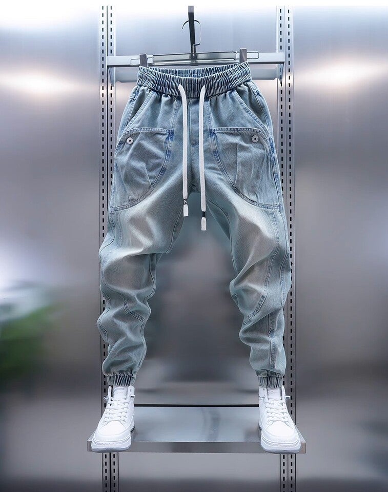 Unisex Classic Denim Jeans Loose Fit Daily Outdoor Wear - Image 1