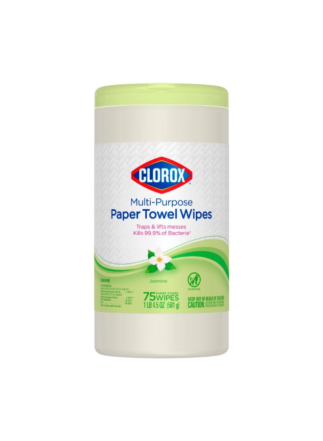 Clorox 75-Piece Jasmine Scented Multi-Purpose Paper Towel Wipes 2 x 3 x 4 cm 3597291 - Image 1