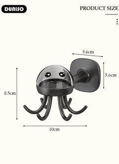 DUNISO 360° Rotation Utensil Hooks, Multi-Functional Under Cabinet Hanger Rack, Nail Free Adhesive Kitchen Utensil Holder, Hanging Hooks with 6 Rotatable Claws, Space Saving Hanging Kitchen Utensil Rack for Kitchen Bathroom, Wall Mount Hook for Kitchen Tools, Spoon, Towel, Key  - Image 4