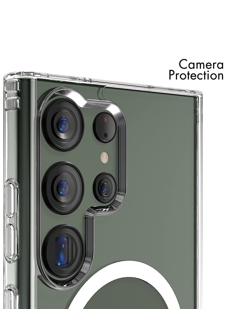 Theodor Magnetic Case for Samsung Galaxy S23 Ultra 6.8-inch Compatible with MagSafe Wireless Charging, Shockproof Phone Bumper Cover, Anti-Scratch Clear Back (Clear) - Image 2