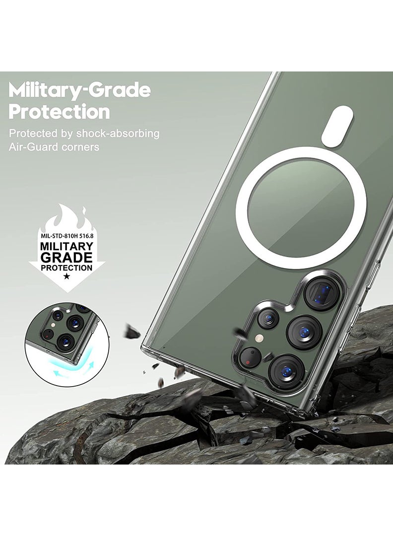 Theodor Magnetic Case for Samsung Galaxy S23 Ultra 6.8-inch Compatible with MagSafe Wireless Charging, Shockproof Phone Bumper Cover, Anti-Scratch Clear Back (Clear) - Image 3