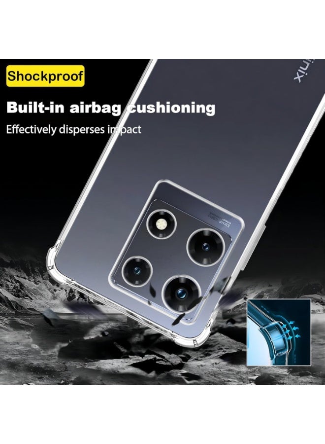 جراب لهاتف Note 30 Pro 4G، مصنوع من مادة TPU الشفافة ذات الزوايا الأربع بدرجة عسكرية، غطاء ناعم Infinix Note 30 Pro 4Gشفاف - Image 2