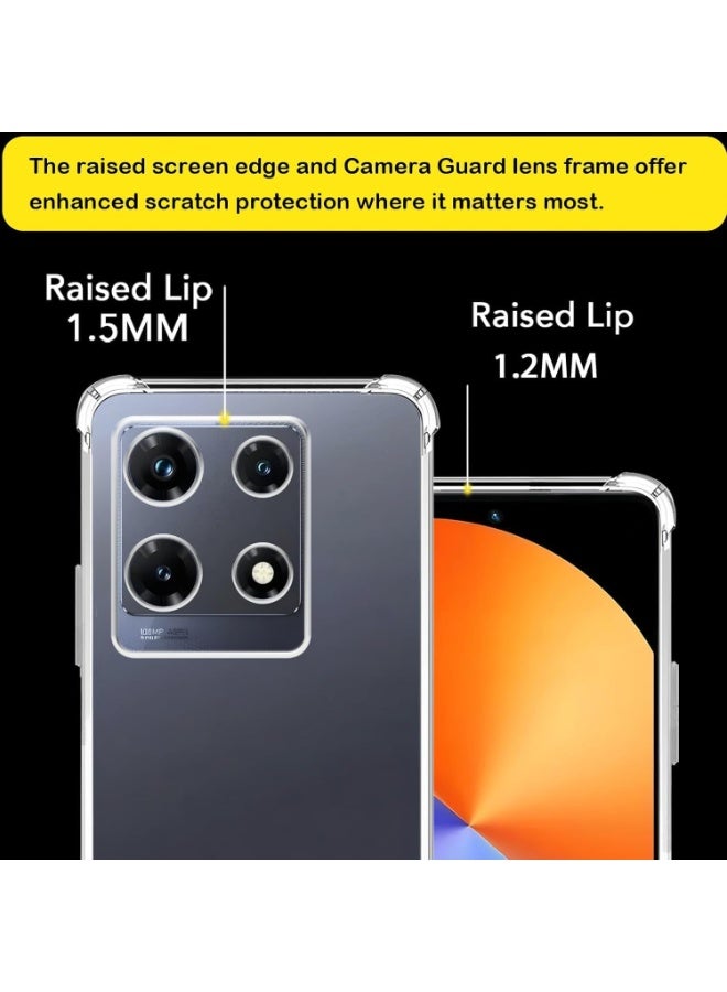 جراب لهاتف Note 30 Pro 4G، مصنوع من مادة TPU الشفافة ذات الزوايا الأربع بدرجة عسكرية، غطاء ناعم Infinix Note 30 Pro 4Gشفاف - Image 3