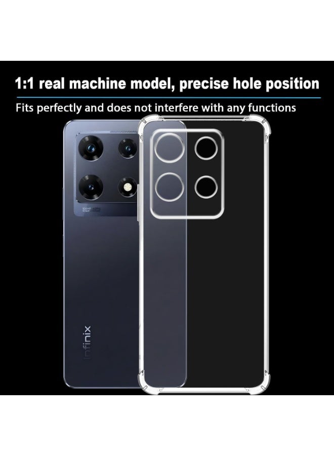 جراب لهاتف Note 30 Pro 4G، مصنوع من مادة TPU الشفافة ذات الزوايا الأربع بدرجة عسكرية، غطاء ناعم Infinix Note 30 Pro 4Gشفاف - Image 4