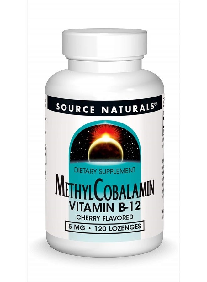 Source Naturals Methylcobalamin Vitamin B-12 5mg Cherry Flavored - 120 Lozenges - Image 1