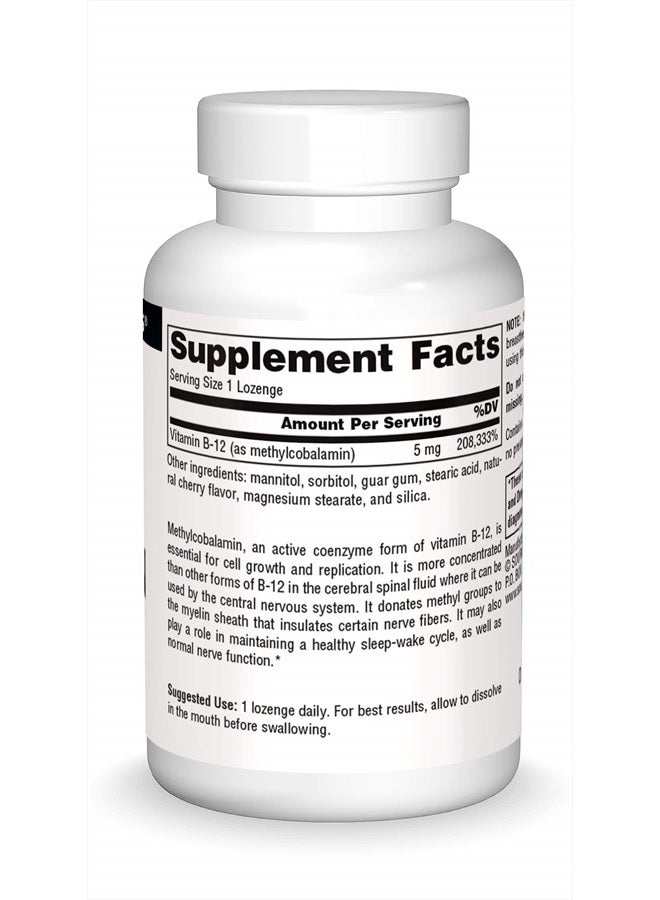 Source Naturals Methylcobalamin Vitamin B-12 5mg Cherry Flavored - 120 Lozenges - Image 3