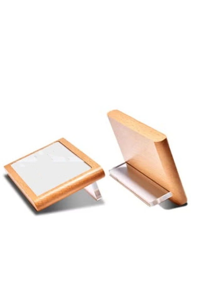 Eckek حامل بطاقة السعر أكريك 2 عبوة مع قاعدة خشبية لحامل لافتات الطاولة - Image 2