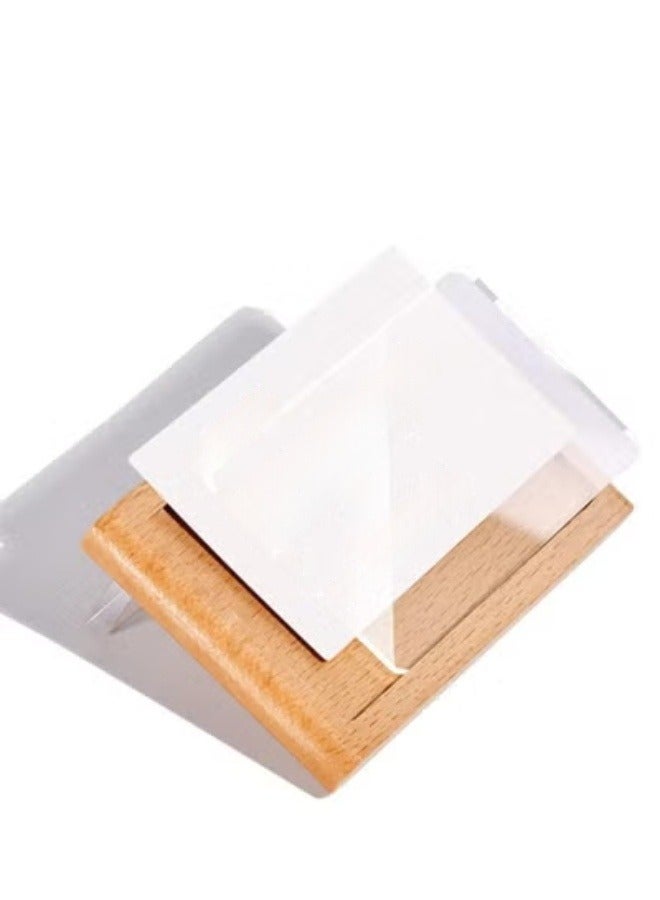 Eckek حامل بطاقة السعر أكريك 2 عبوة مع قاعدة خشبية لحامل لافتات الطاولة - Image 4