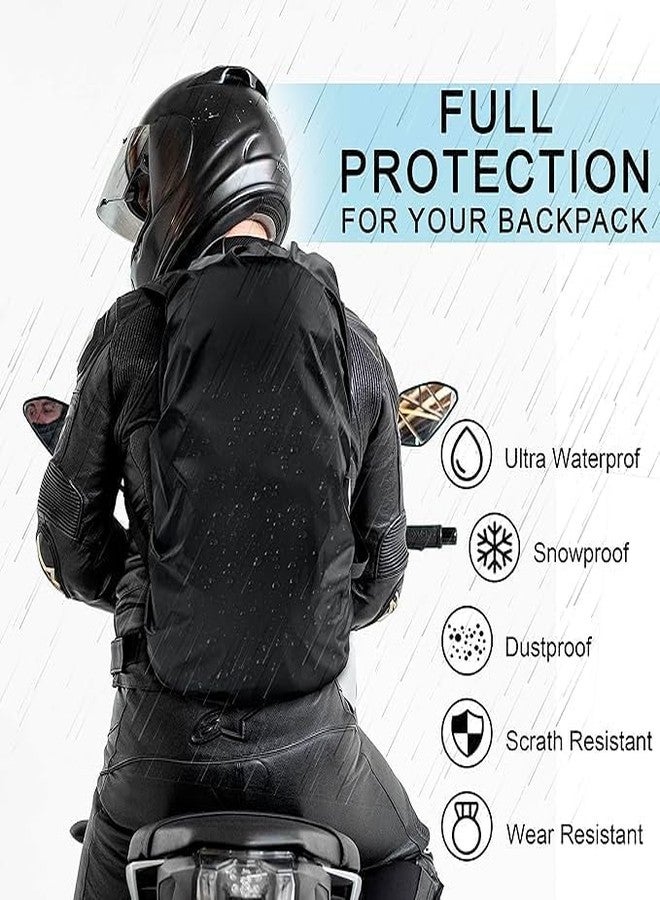BUNVOX™ Dust & Rain Cover for Backpack with Pouch, Waterproof Dustproof Rain Cover Bag Elastic Adjustable for School, College, Office, Trekking Bags (30L-35L, Black) (Pack of 2) - Image 4