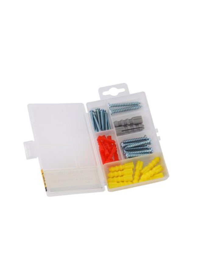 Epsilon Screws and Anchors Kit EPSNS1418, 40 Pieces Wall Fixing Screw Set with Plastic Anchors, Self Tapping Screws for Shelves, Frames, Fixtures, Concrete & Masonry, DIY Repair Kit, Multicolor - Image 3