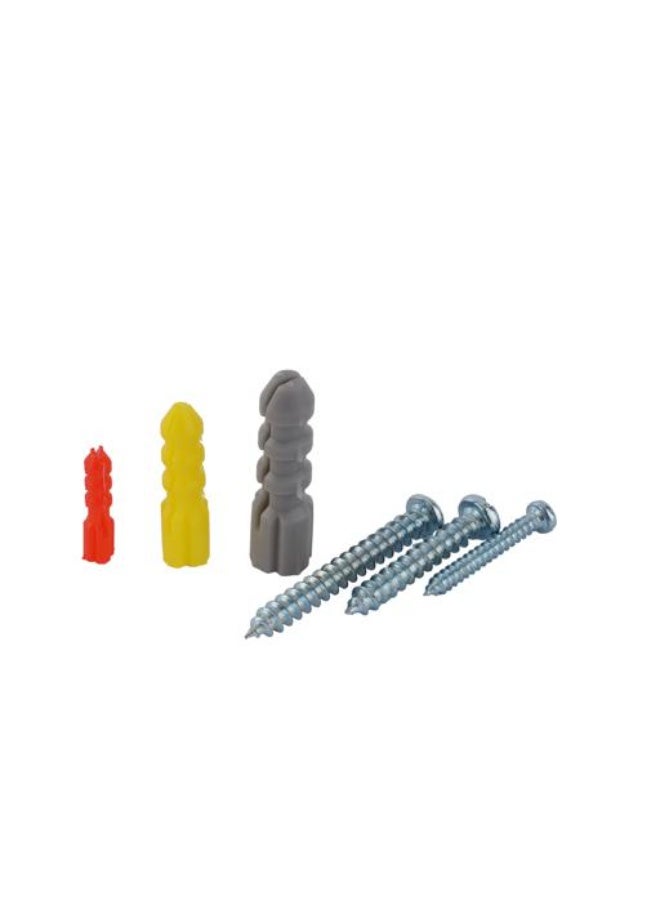 Epsilon Screws and Anchors Kit EPSNS1418, 40 Pieces Wall Fixing Screw Set with Plastic Anchors, Self Tapping Screws for Shelves, Frames, Fixtures, Concrete & Masonry, DIY Repair Kit, Multicolor - Image 2