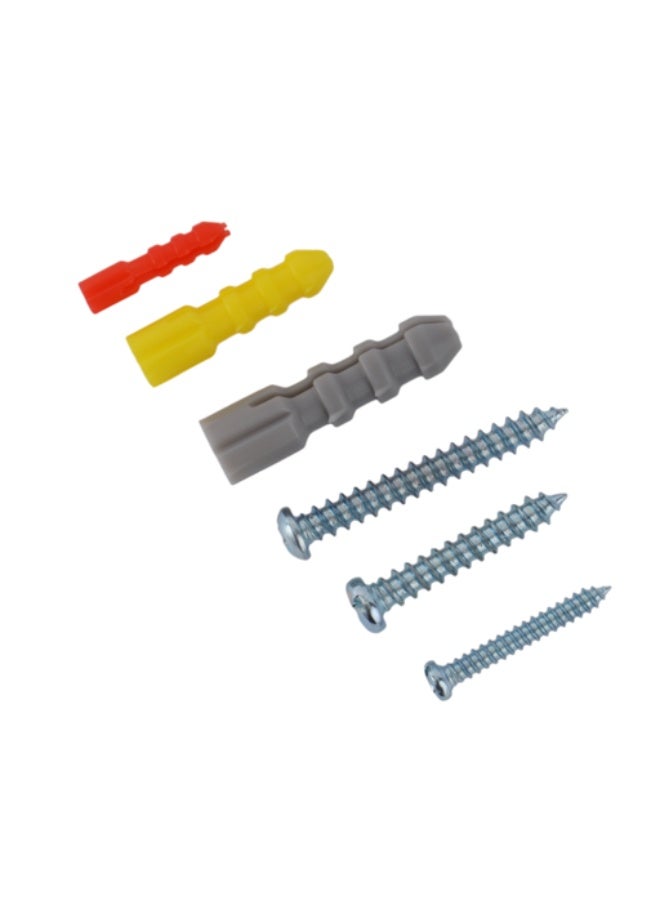 Epsilon Screws and Anchors Kit EPSNS1418, 40 Pieces Wall Fixing Screw Set with Plastic Anchors, Self Tapping Screws for Shelves, Frames, Fixtures, Concrete & Masonry, DIY Repair Kit, Multicolor - Image 5